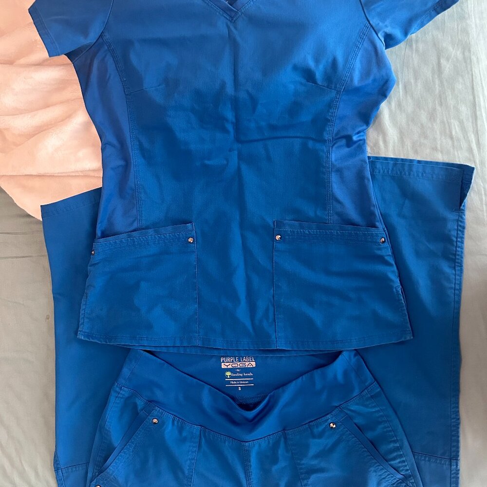 Healing Hands Royal Blue Scrubs Set Women’s size small